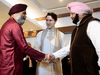 Prime Minister Justin Trudeau and Minister of National Defence Harjit Sajjan, left, meet with Chief Minister of Punjab Amarinder Singh in Amritsar, India on Feb. 21, 2018.