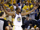 Kevin Durant of the Golden State Warriors during Game Five of the Western Conference Semifinals against the Houston Rockets, May 08, 2019