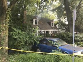 A photo provided by the Montgomery County Fire and Rescue Service of Daniel Beckwitt's house in Bethesda, Md. The Maryland man was sentenced on June 17, 2019, to nine years in prison after his secret project — the excavation of a nuclear bunker underneath his home — ended with the death of a worker he had hired to dig the tunnels.