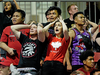 Tense Toronto Raptors in Edmonton fans watch Game 6 at the Edmonton Expo Centre.