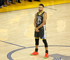 Golden State Warrior Stephen Curry stands dejected late in Game 6 against the Toronto Raptors.