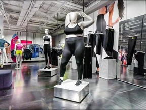 A new plus-size mannequin is seen at Nike's flagship store in London, England.