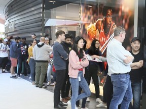 Long lineups in front of  SportChek for fans wishing to buy Raptors Apparel on Friday June 14, 2019.