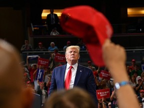 President Donald Trump speaks during a rally at the Amway Center in Orlando, Florida to officially launch his 2020 campaign on June 18, 2019.