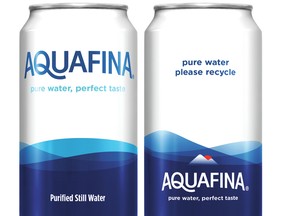 In an undated image provided by the beverage company, canned Aquafina water, which PepsiCo plans to test-market in 2020.