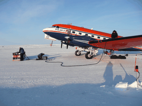 A BT-67 (“Polar 5”) aircraft at Alert, Nunavut, in June 2010.