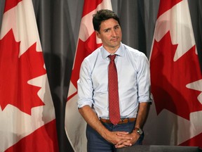 Prime Minister Justin Trudeau answers questions during a conversation with moderator Nikki Macdonald at a Liberal Party fundraising event at the Delta Ocean Pointe Resort in Victoria, B.C., on Thursday, July 18, 2019.