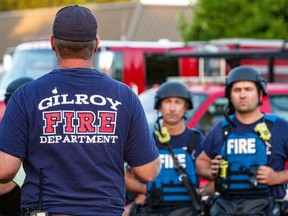Emergency personnel work at the scene of a mass shooting during the Gilroy Garlic Festival in Gilroy, California, U.S. July 28, 2019.
