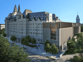 The latest design for a proposed addition to Ottawa’s historic Chateau Laurier has been described as a shipping container, a radiator and an air-conditioning unit.