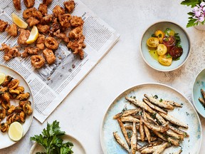 Trio of fried seafood