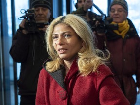Ensaf Haidar, wife of blogger Raif Badawi, arrives for a meeting with Prime Minister Justin Trudeau in Sherbrooke, Que. on Wednesday, January 16, 2019.