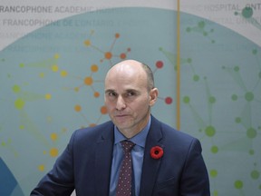 Minister of Families, Children and Social Development Jean-Yves Duclos looks on at the end of a press conference on changes to the Employment Insurance Program's caregiving, maternity and parental benefits at Montfort Hospital in Ottawa on Thursday, Nov. 9, 2017. An evaluation of a federal benefit to help parents take time off work to care for critically-ill children says the program suffered from a lack of awareness and understanding that hindered its take-up.