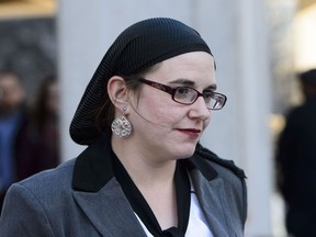 Caitlan Coleman leaves court in Ottawa on, March 27, 2019. Lynda Coleman says her daughter, Caitlan, was an unemotional automaton who was afraid of her husband in the weeks after she and Joshua Boyle were released from captivity. Coleman, 70, is on the stand today testifying in Boyle's trial.