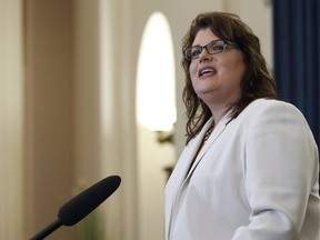 Colleen Mayer, MLA for St. Vital, is sworn into cabinet as the new minister of Crown Services during Premier Brian Pallister's cabinet shuffle announced at the Manitoba Legislature in Winnipeg on August 1, 2018.Manitoba's elections commissioner has ruled that a Progressive Conservative constituency association broke the rules when it accepted merchandise for prizes at a golf tournament.