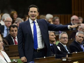 Conservative MP Pierre Poilievre stands during question period in the House of Commons on Parliament Hill in Ottawa on Tuesday, June 18, 2019. Poilievre took aim at the Liberals Monday morning for bringing back former prime ministerial aide Gerald Butts to work on their election campaign.