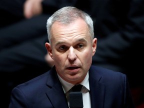 French Minister for Ecology, Sustainable Development and Energy, Francois de Rugy speaks during the questions to the government session at the National Assembly in Paris, France, September 12, 2018.