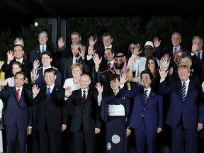 World leaders attend a photo session at the G20 summit in Osaka, Japan, on June 28, 2019.