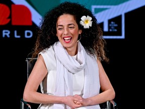 Masih Alinejad speaks during the 10th Anniversary Women In The World Summit at David H. Koch Theater at Lincoln Center on April 12, 2019 in New York City.