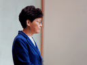 Hong Kong Chief Executive Carrie Lam speaks to reporters about the extradition bill in Hong Kong on July 9, 2019.