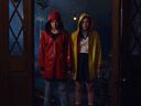 Stranger Things' Mille Bobby Brown and Sadie Sink in a nod to The Shining's twins.