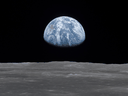 An Earthrise viewed from lunar orbit by Apollo 11 prior to landing on July 20, 1969.