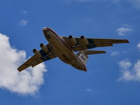 A second Russian AN-124 cargo plane transporting parts of the S-400 air defence system from Russia lands at Murted Airfield on July 12, 2019 in Ankara, Turkey. The Turkish Defence Ministry confirmed the first delivery of components for the Russian S-400 air defence system to Turkey. The United States has warned Turkey that the S-400 deal could put it at risk of sanctions and expulsion from the Pentagon's F-35 fighter jet programme.