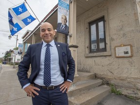 CAQ MNA Christopher Skeete, the government's point man for anglo affairs, is seen at his riding office in Laval, Que., Wednesday, July 17, 2019.THE CANADIAN PRESS/Ryan Remiorz