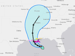 The course of Hurricane Barry.