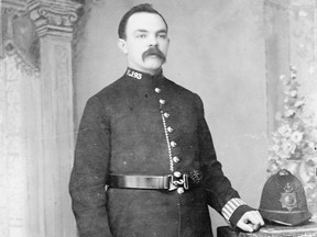 British policeman Station Sgt. Thomas Green, who was killed in Epsom, England, in 1919 during a riot by 400 Canadian soldiers, is seen in an undated photograph.