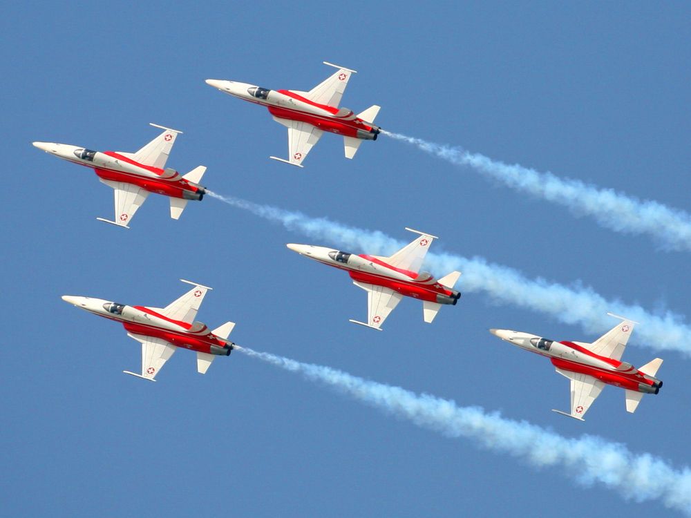 Swiss aerobatics team trying to honour aviation pioneer flies over ...