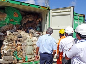 Sri Lanka is sending back 111 containers after finding human remains inside.