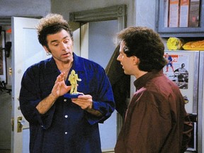 From the comedy series "Seinfeld," Kramer, played by Michael Richards, shows Jerry his "Fusilli Jerry."