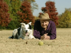 Chaser sits with John Pilley in this undated handout photo obtained on January 7, 2011. She just might be the smartest pooch ever. A border collie has learned more than 1,000 words, showing US researchers that her memory is not only better than theirs, but that she understands quite a bit about how language works. Chaser learned the names for 1,022 toys, so many that her human handlers had to write on them in marker so that they wouldn't forget, said study co-author Alliston Reid, a psychology professor at Wofford College in South Carolina.