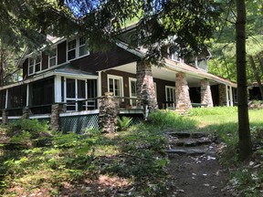 the property has 470 feet of water frontage with two 100-year-old Old Muskoka-style boathouses.