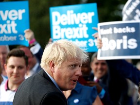Boris Johnson, a leadership candidate for Britain's Conservative Party, attends a hustings event in Maidstone, Britain July 11, 2019.