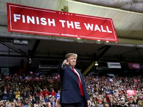 U.S. President Donald Trump speaks during a campaign rally at El Paso County Coliseum in El Paso, Texas, U.S., February 11, 2019.