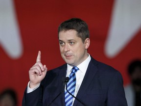 Conservative Party of Canada leader Andrew Scheer speaks at an event in Toronto on May 28, 2019.