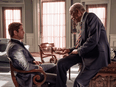 Gerard Butler, as Mike Banning and Morgan Freeman as President Allan Trumbull in Angel Has Fallen.