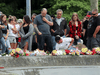 Friends and family mourn Carson Crimeni at a vigil held Aug. 8, 2019 at the Walnut Grove Skate Park in Langley, B.C.