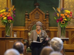 Jocelyne Roy Vienneau, the Lieutenant-Governor of New Brunswick, has died, her office announced today. Lt.-Gov. Vienneau delivers the Throne Speech at the New Brunswick Legislature in Fredericton, N.B., on Tuesday, Nov. 20, 2018.