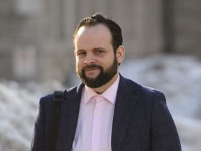 Joshua Boyle arrives to court in Ottawa on Monday, March 25, 2019. A Crown prosecutor argued during former hostage Boyle's assault trial today that testimony about his controlling, abusive nature should be admitted into evidence because it depicts a relevant pattern of behaviour.