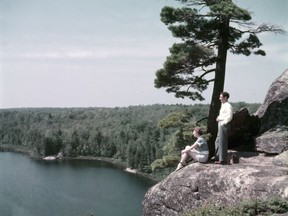 Overlooking Mirror Lake, Natural Park, Lake Joseph in the district of Muskoka, Ont.