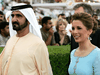 Sheikh Mohammed bin Rashid Maktoum and Princess Haya Bint Hussein arrive at the 2008 Dubai World Cup on March 29, 2008.