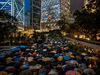 Protesters from Hong Kong’s finance community rally on Aug. 1, 2019.