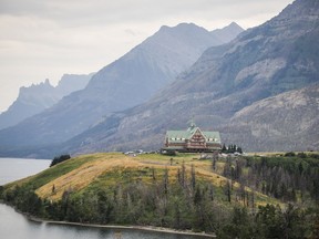 Trees surrounding the Prince of Wales Hotel start to re-grow after a wildfire two years ago in Waterton National Park, Alta., Friday, Aug. 9, 2019.THE CANADIAN PRESS/Jeff McIntosh