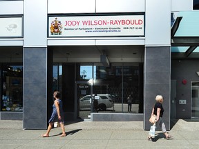 The Jody Wilson Raybold constituency office as people react to finding by ethics commissioner that PM Justin Trudeau sought to influence Jody Wilson-Raybould in SNC Lavalin affair, in Vancouver, in  Surrey,  BC., August 14, 2019.