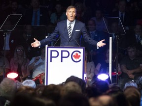 Maxime Bernier, leader of the People's Party of Canada, speaks at the launch of his campaign on Sunday, August 25, 2019 in Sainte-Marie Que.