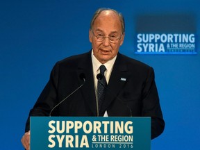 The Aga Khan attends the 'Supporting Syria Conference' at The Queen Elizabeth II Conference Centre on February 4, 2016 in London, England.