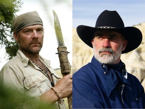 Les Stroud (L), known as Survivorman and Terry Grant, known as Mantracker both think the two teen B.C. murder suspects may have left the wilderness in Gillam while the RCMP still search the area for them.