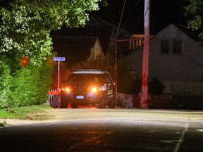 A Barnstable Police cruiser sits at the top of Marchant Avenue as police investigate the death of Saoirse Kennedy Hill, the granddaughter of the late Robert F. Kennedy, at the Kennedy Compound in Hyannis Port, Massachusetts, U.S., August 1, 2019.